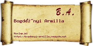 Bogdányi Armilla névjegykártya